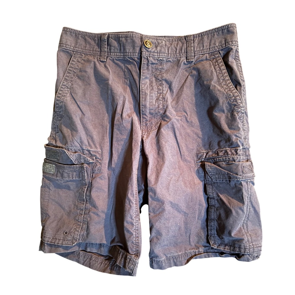 G.H. Bass & Co. Ripstop Cargo Shorts Mens 29 Blue Cotton Stretch Utility